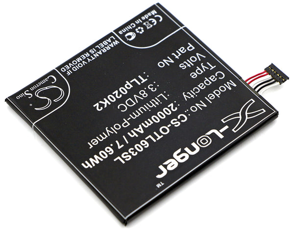 Battery for Alcatel 6039S-2AALUS7 One Touch Idol 3 4.7 OT-6039 OT-6039H OT-6039J OT-6039K OT-6039S OT-6039Y C2000023C2 TLp020K2