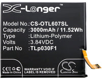 Battery for Alcatel Idol 4 Pro Idol 4s Dual Sim One Touch Idol 4 Pro One Touch Idol 4 Pro TD-LTE One Touch Idol 4S One Touch Idol 4S LTE OT-6070 OT-6070K CAC3000020C1 CAC3000028C2 TLp030F1 TLp030F2