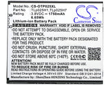 Battery for Alcatel One Touch POP 4 One Touch POP 4 LTE OT-5051 OT-5051D OT-5051X TLp025H1 TLp025H7