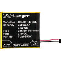 Battery for Alcatel One Touch Pixi 4 7.0 One Touch Pixi 4 7.0 3G One Touch Pixi 4 7.0 4G OT-8063 OT-9003A OT-9003X TLp025GC