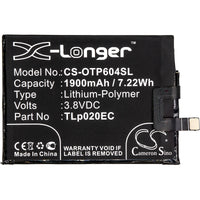 Battery for Alcatel One Touch Pop Up One Touch Pop Up LTE Dual SIM OT-6044 OT-6044D TLp020EC