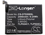 Battery for Alcatel 5046D 5046G 5046Y A3 A3 Dual Sim A3 LTE A3 LTE Dual Sim A30 One Touch A3 One Touch Shine Lite C2400007C2 CAC2400011C1 TLP024C1 TLP024C2 TLP024CC TLP024CJ