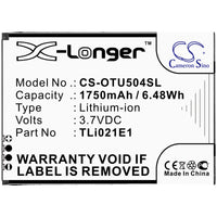 Battery for Alcatel OT-5047U U5 HD CAB2150008C1 TLi021E1