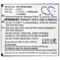 Battery for Pax D210 IS524 IS524