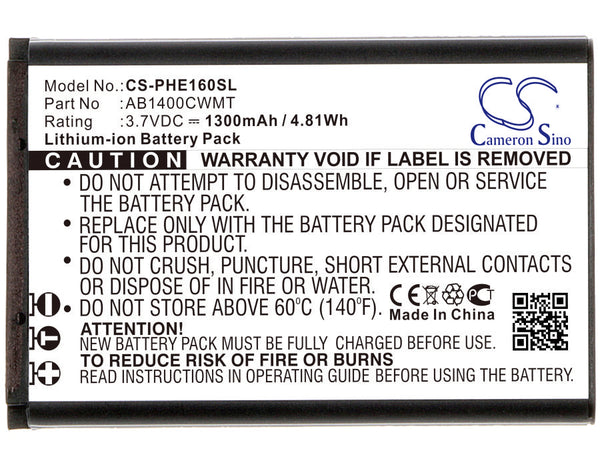 Battery for Philips E160 Xenium E160 AB1400CWMT