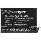 Battery for Philips Xenium S266 AB4000GWM