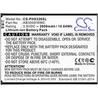 Battery for Philips CTS326 Xenium S326 AB3000IWMC