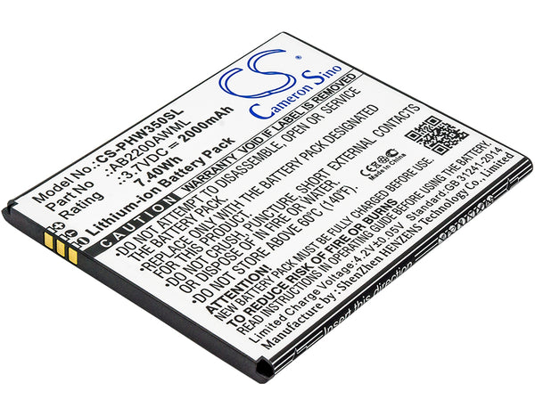 Battery for Philips W3500 W3509 Xenium W3500 Xenium W3509 AB2200AWML