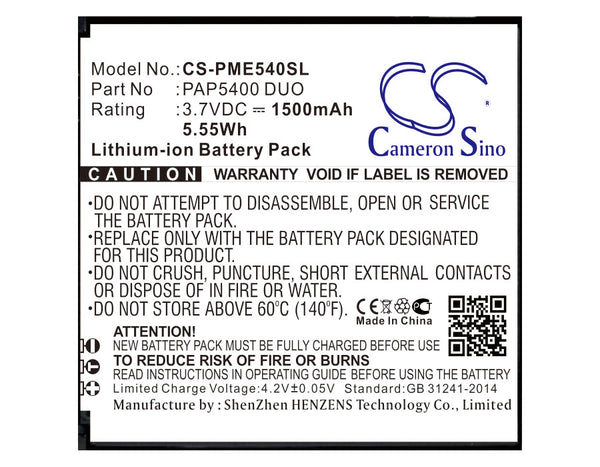 Battery for Prestigio 5400 Duo MultiPhone 5400 Duo PAP5400 DUO