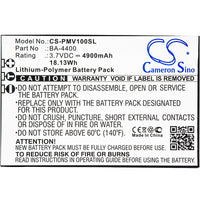 Battery for Lawmate PV-1000 PV-1000 Neo PV-1000 Touch PV1000 Touch 5U PV-1000T BA-4400