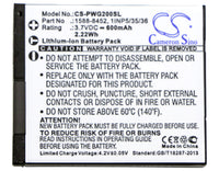 Battery for Panasonic RP-WFG20 RP-WFG20E RP-WFG20E-K RP-WFG20H 1588-8452 1INP5/35/36