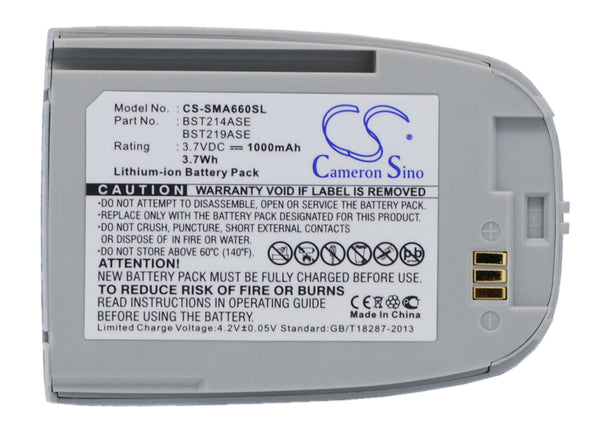 Battery for Samsung SCH-A660 SPH-A660 SPH-VI660 BST214ASE BST219ASE