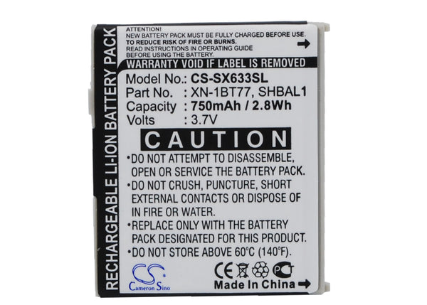 Battery for Sharp 705SH 770SH SX633 SX633a V770SH WX-T81 SHBAL1 XN-1BT77