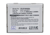 Battery for Sanyo Katana II SCP-6650 SY-KA2 SCP-26LBPS