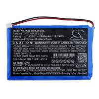 Battery for Uniwell CX3500 YT784262-2S