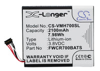 Battery for Verizon Ellipsis Jetpack Ellipsis Jetpack 4G MHS700L MHS700LPP MHS800L FWCR700BATS ICP565156A