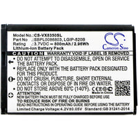 Battery for LG AX310 Helix LN180 LX400 MN180 MT310 Select UX310 VX5200 VX5400 VX5500 VX8350 VX8360 LGIP-320R LGIP-520B SBPL0086803 SBPL0086903