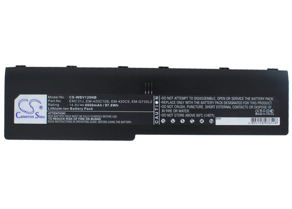 Battery for EXCELL Beetle SlimNote G730 SlimNote G732 SlimNote G733 SlimNote G736 217046411 EM-420C10S EM-420C9 EMC31J EM-G730L2 LIPX036 LIPX050 LIPXO36 LT-BA-GN732 LT-BA-GN733 LT-BA-UN25 PST-73012