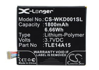 Battery for WIKO Darkmoon TLE14A15