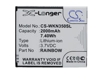 Battery for Wiko Bloom M172 N350 Rainbow Rainbow Neongelb Rainbow