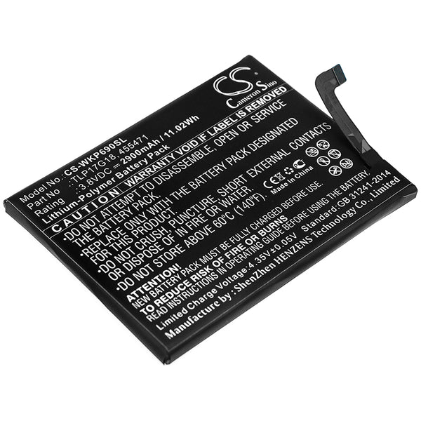 Battery for Wiko P6901 Wim Lite 455471 TLP17G18