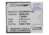 Battery for Wiko Cink Five Darknight N300 N350 Stairway CINK FIVE STAIRWAY