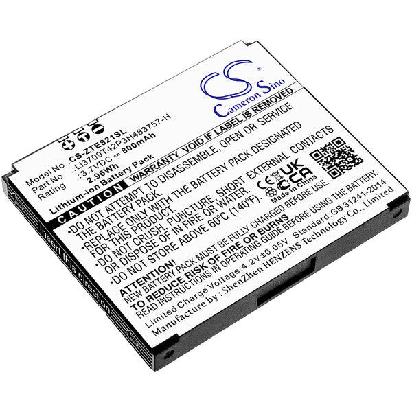 Battery for ZTE E821 Li3709T42P3H483757-H