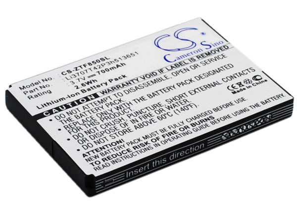 Battery for ZTE F252 F256 F850 F851 Li3707T42P3h513651